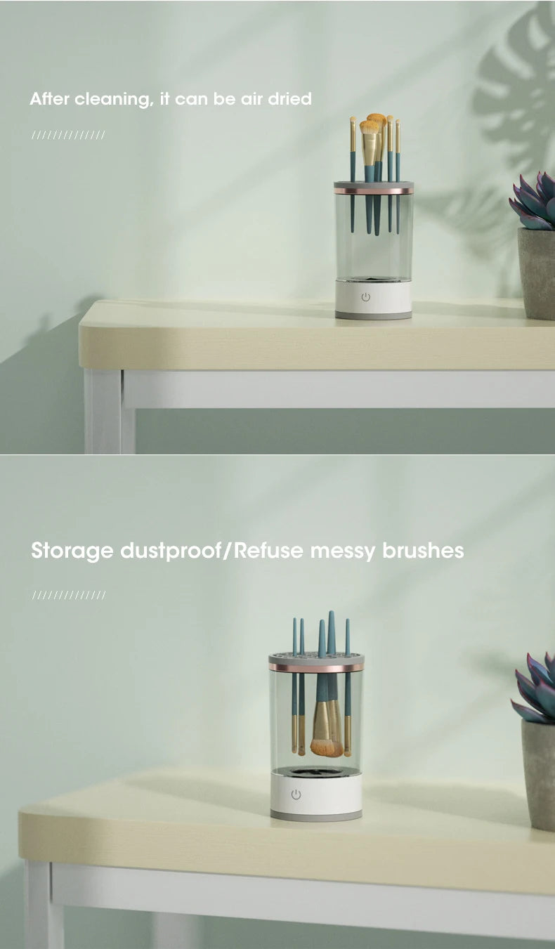 Nettoyeur de pinceaux de maquillage électrique 3 en 1 USB portable